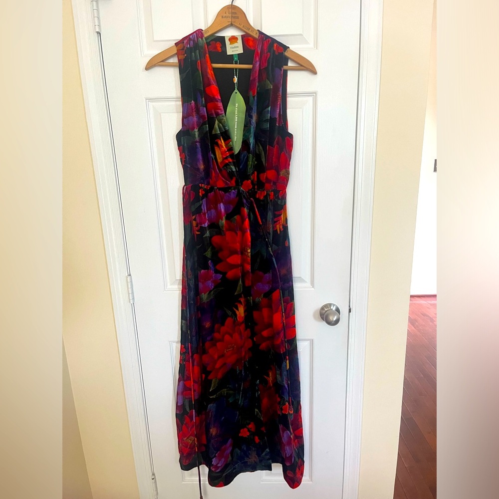 NWT Farm Rio Flower Maxi Wrap Dress Size Small